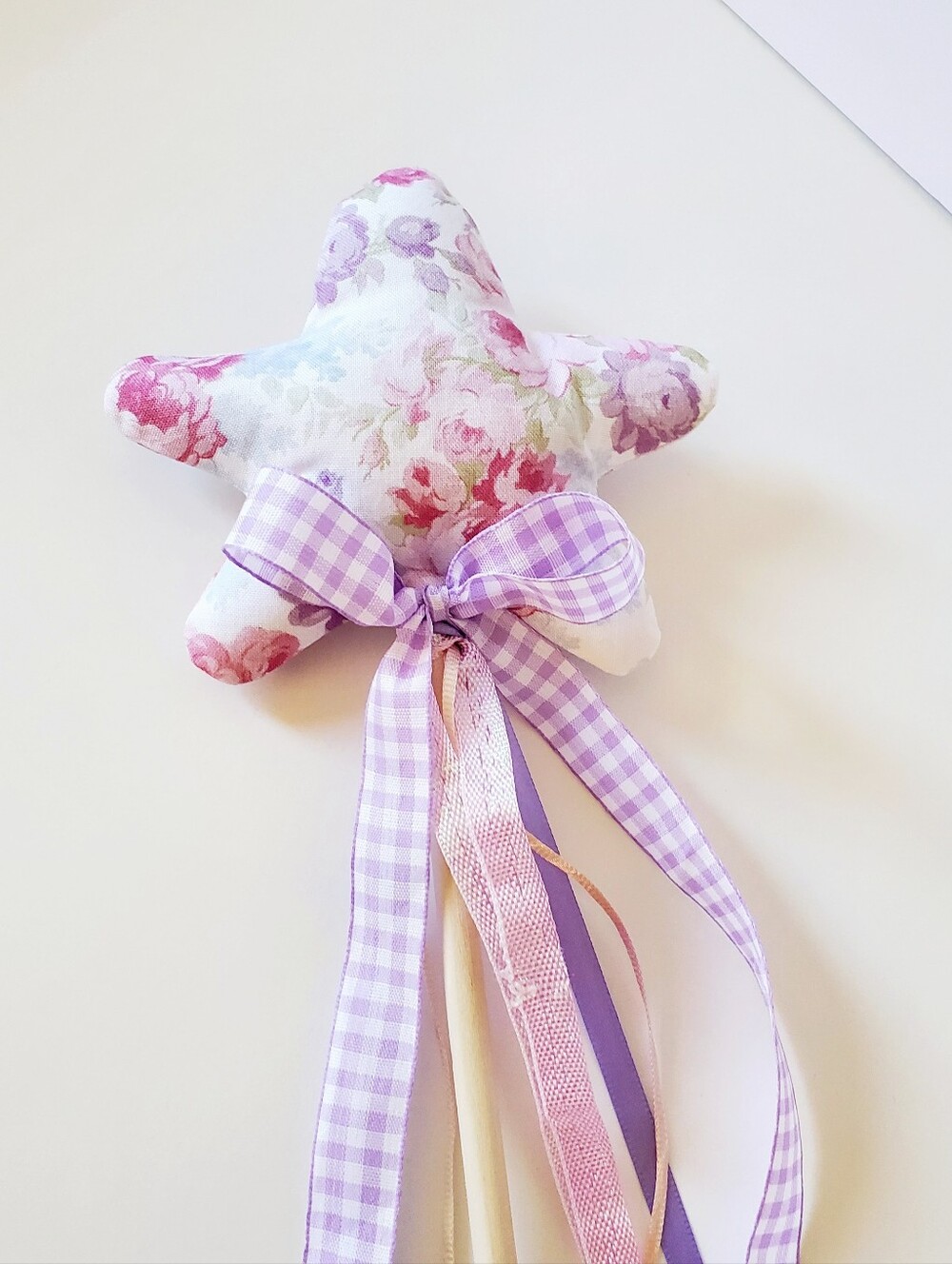 Handmade Lilac Floral Fairy Star Wand - Kids Toy